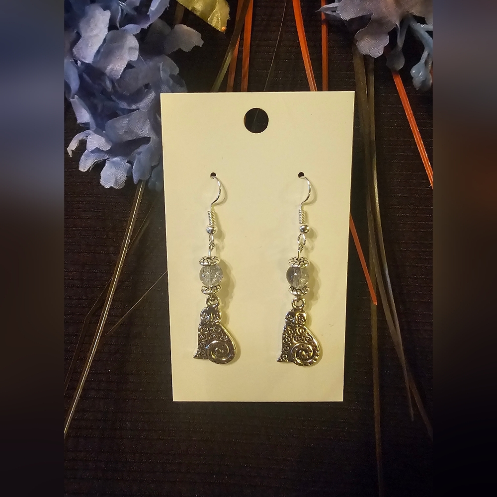 Elegant Silver Heart Drop Earrings